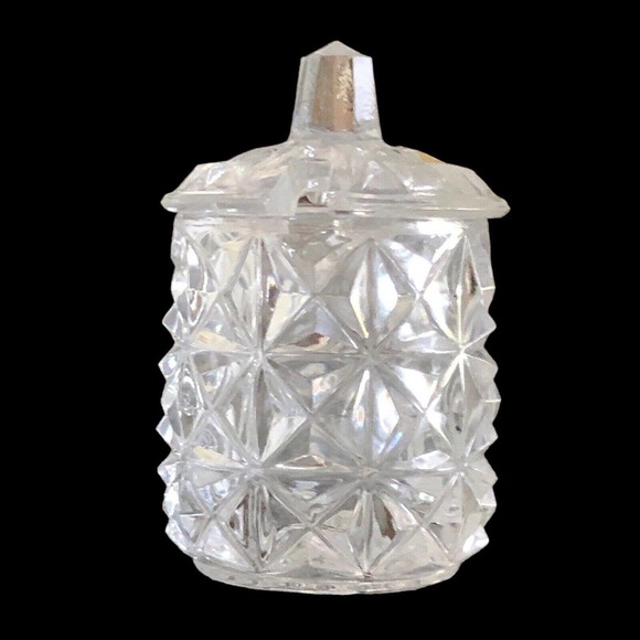 Phil Papel Lead Crystal West Germany Mustard Jam Honey Pot With Spoon - Picture 2 of 11